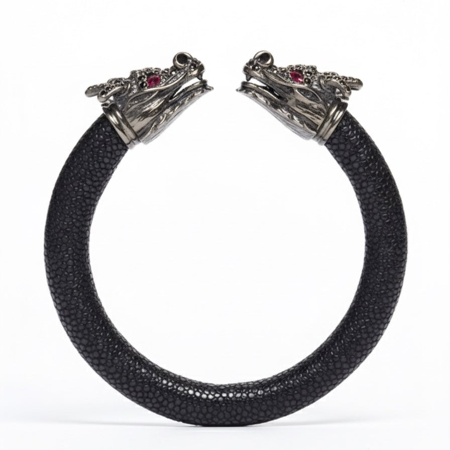 Draco 925 Black Spinel & Ruby Stingray Bracelet