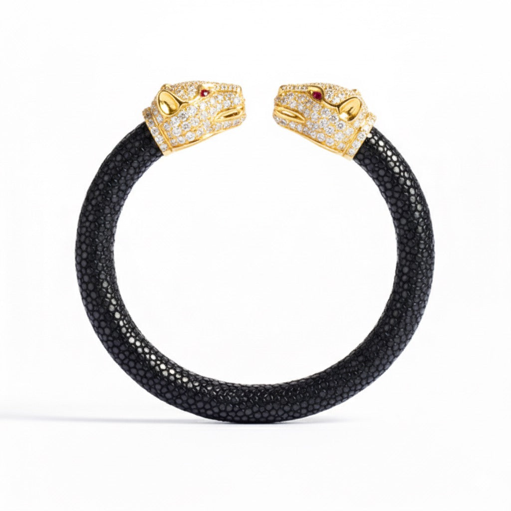 Jaguar 925 White Sapphire & Ruby Stingray Bracelet