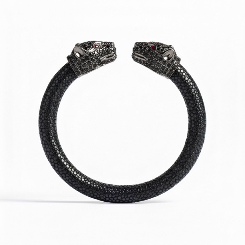 Jaguar 925 Black Spinel & Ruby Stingray Bracelet