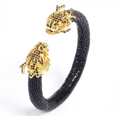 Draco 925 Black Spinel & Ruby Stingray Bracelet