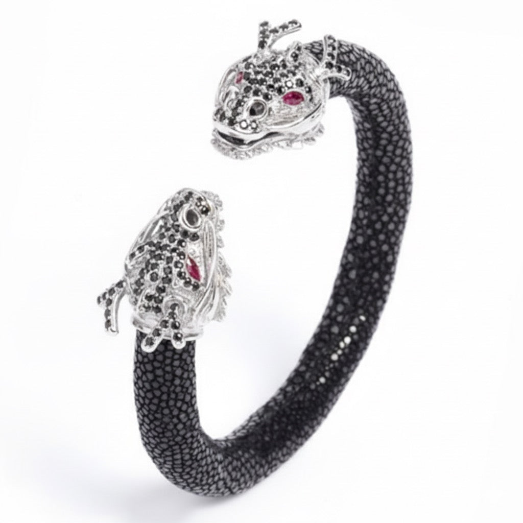Draco 925 Black Spinel & Ruby Stingray Bracelet