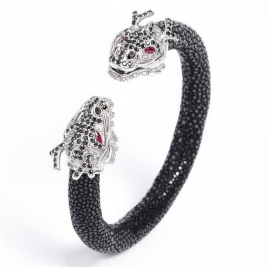 Draco 925 Black Spinel & Ruby Stingray Bracelet