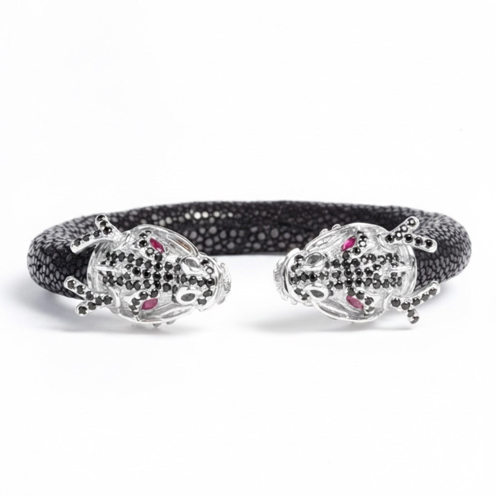 Draco 925 Black Spinel & Ruby Stingray Bracelet