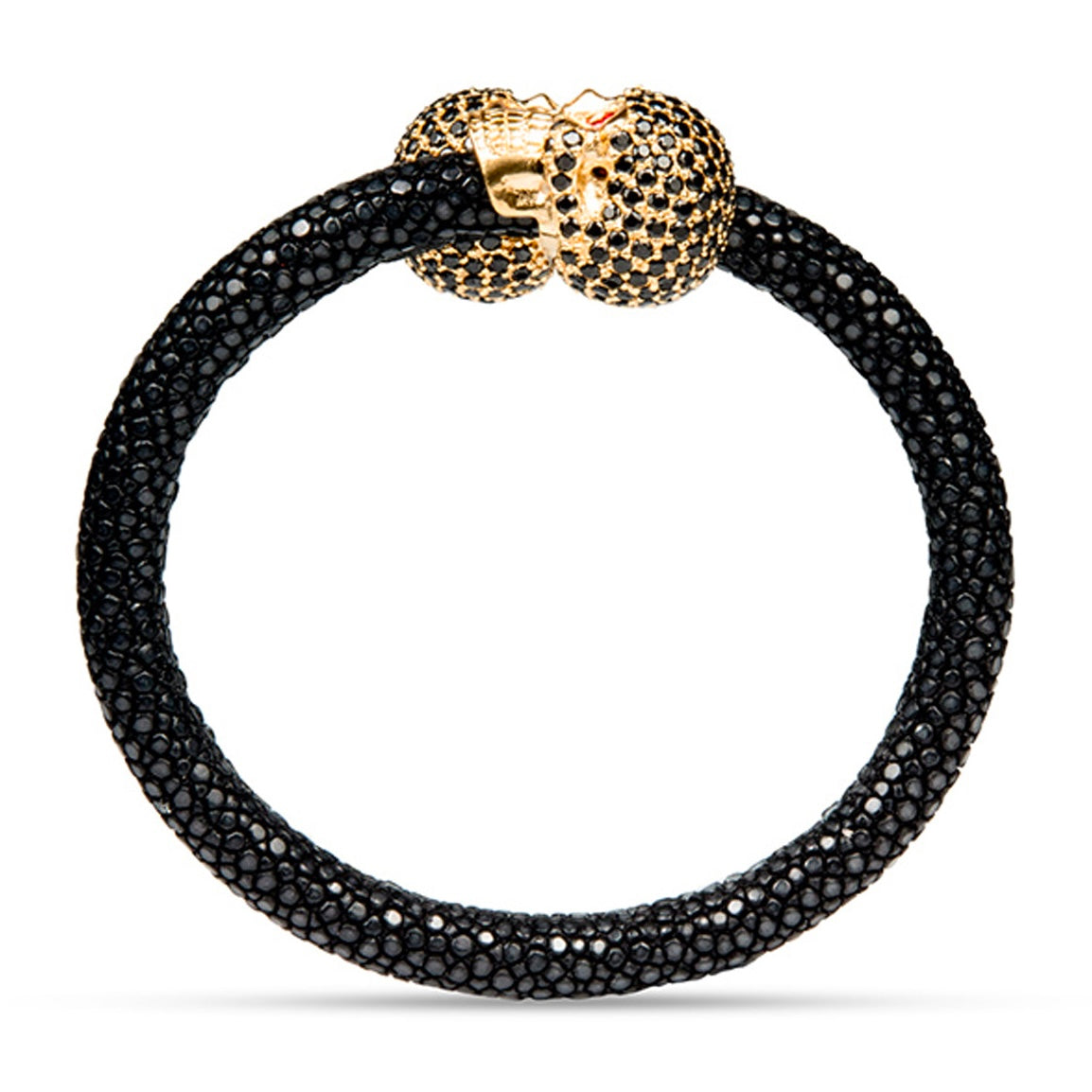 Skull Pave 925 White Sapphire & Ruby Stingray Bracelet