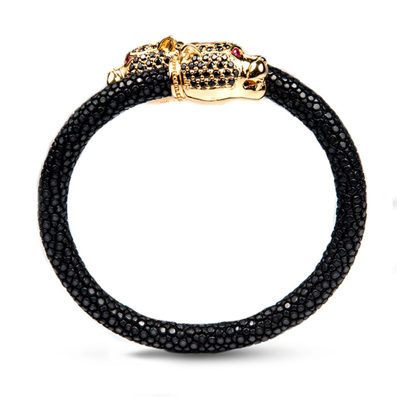 Jaguar X Pave 925 White Sapphire & Ruby Stingray Bracelet