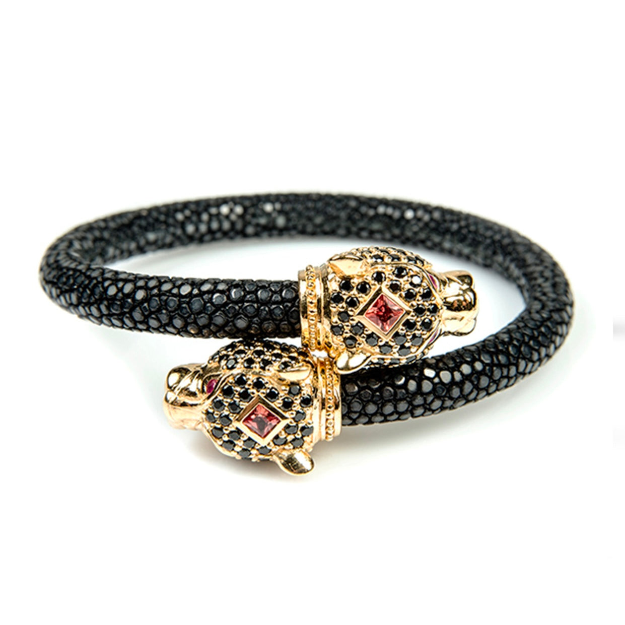 Jaguar X Pave 925 White Sapphire & Ruby Stingray Bracelet