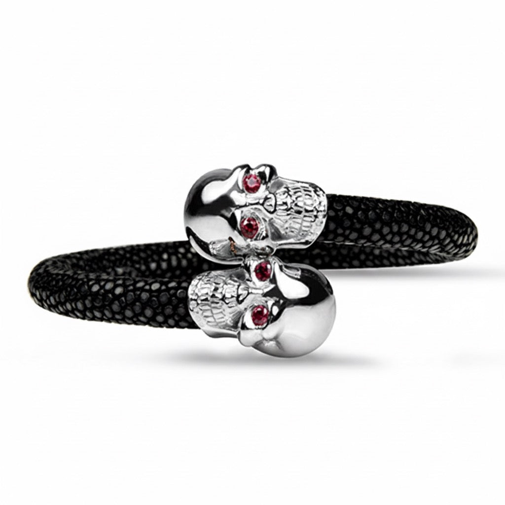 Skull 925 Ruby Stingray Bracelet