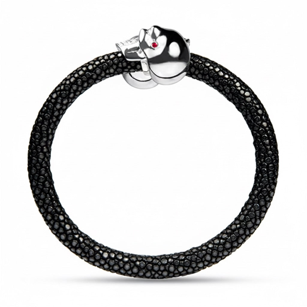 Skull 925 Ruby Stingray Bracelet
