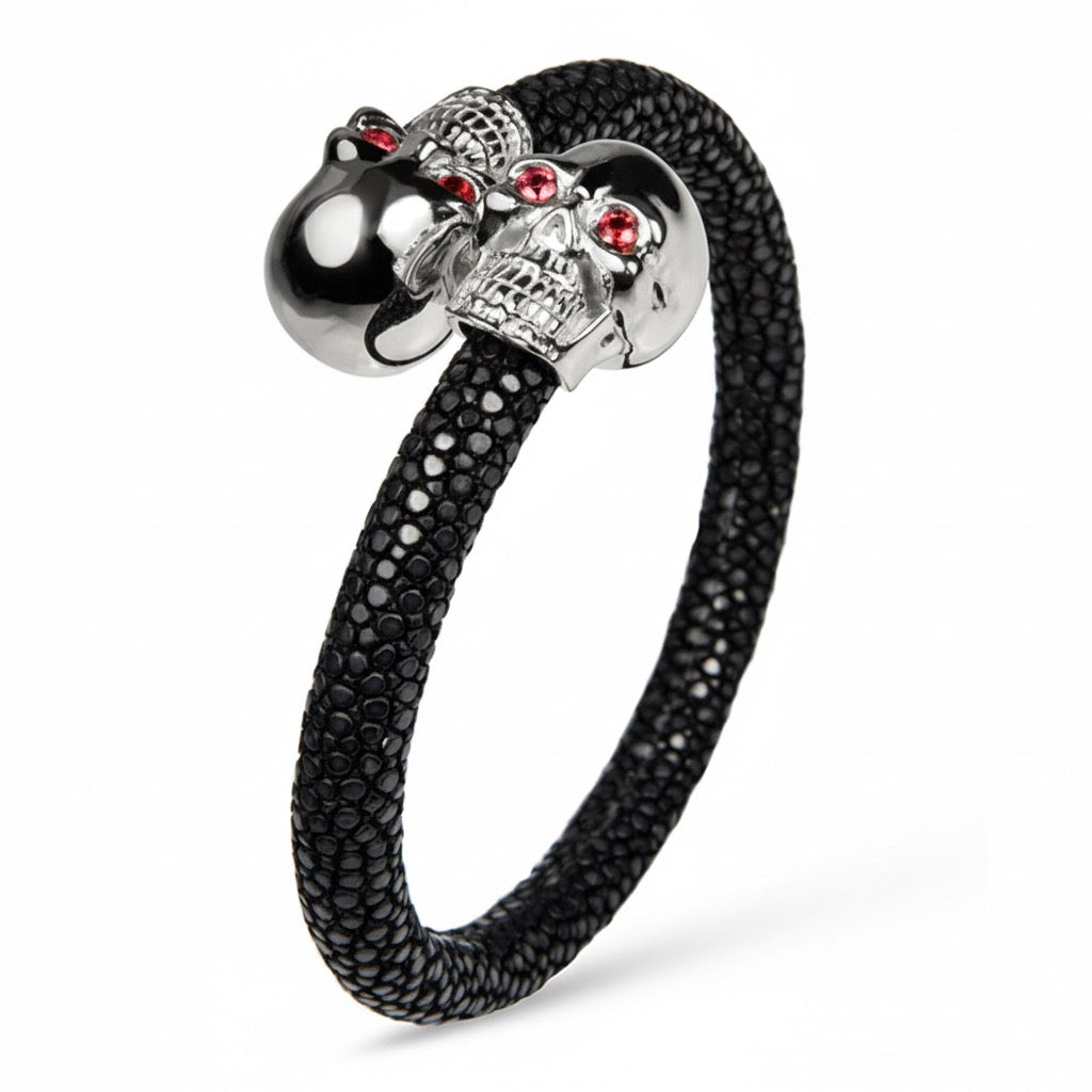Skull 925 Ruby Stingray Bracelet