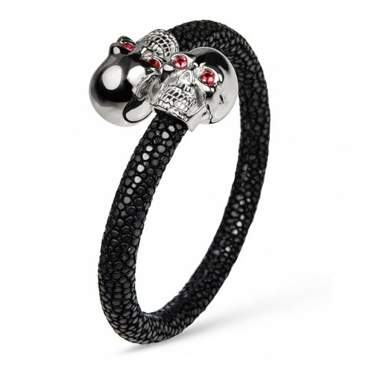 Skull 925 Ruby Stingray Bracelet