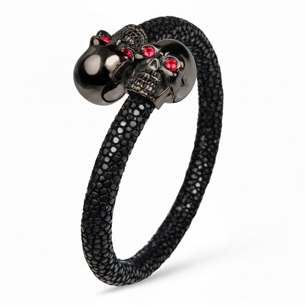 Skull 925 Ruby Stingray Bracelet