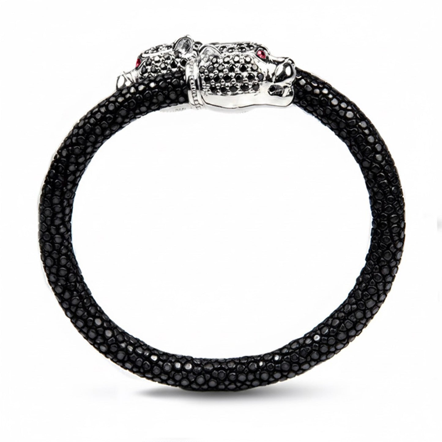 Jaguar X Pave 925 White Sapphire & Ruby Stingray Bracelet