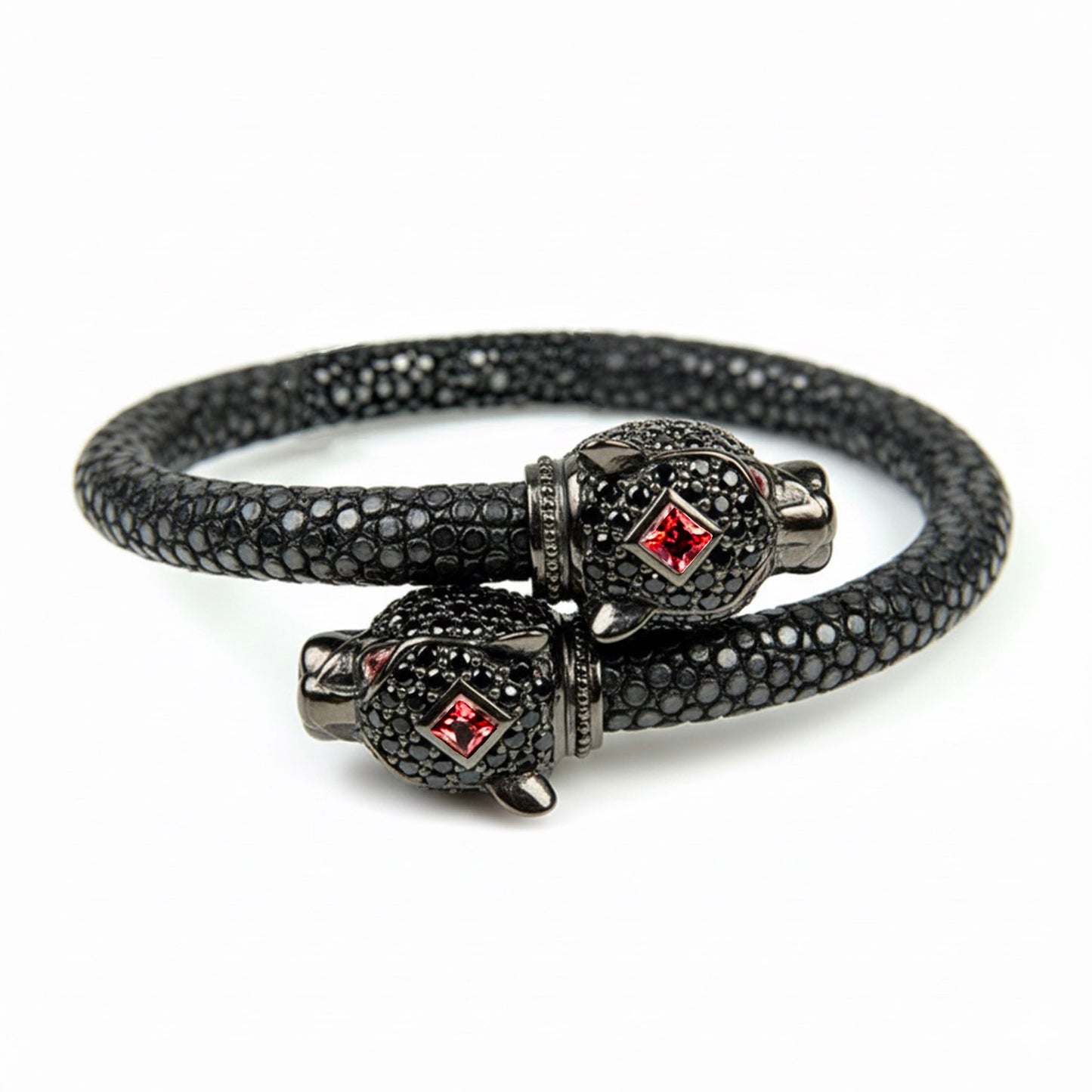 Jaguar X Pave 925 White Sapphire & Ruby Stingray Bracelet