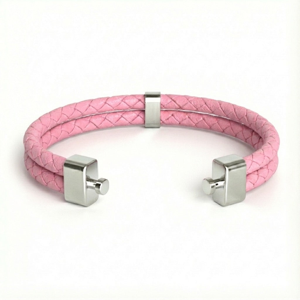 Dual Italian Weaved Calf Bracelet (Pastel Colours)