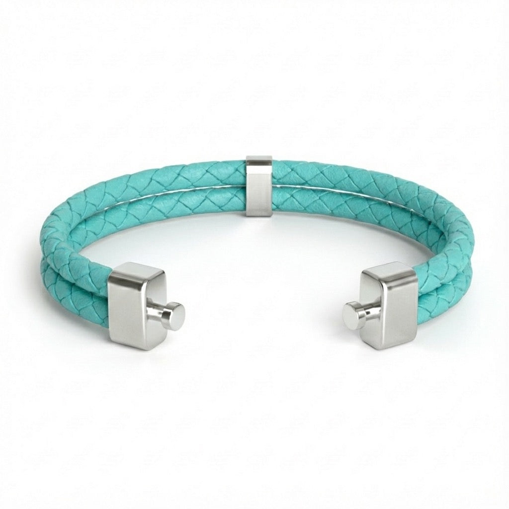 Dual Italian Weaved Calf Bracelet (Pastel Colours)