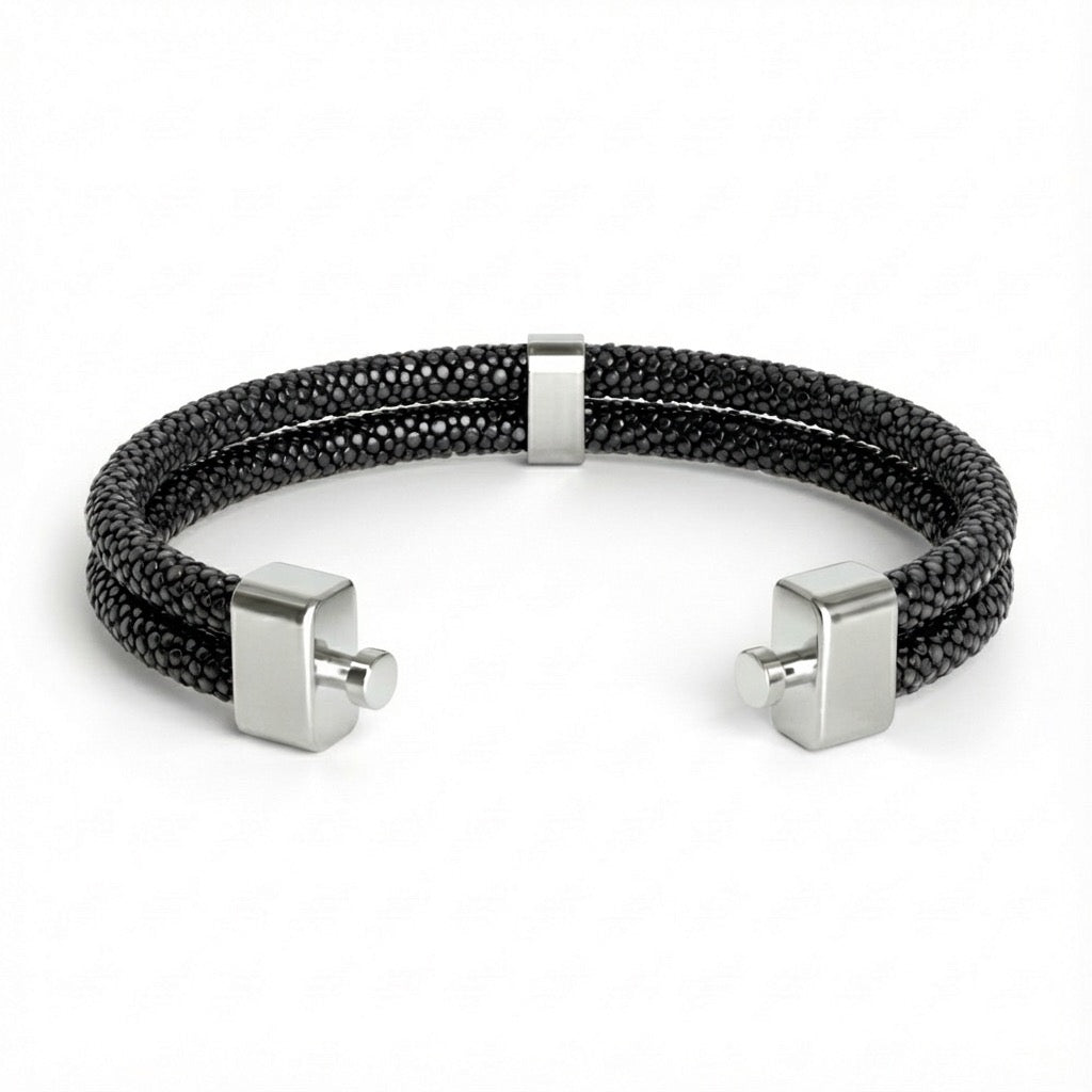8mm Dual Black Galuchat Stingray Bracelet