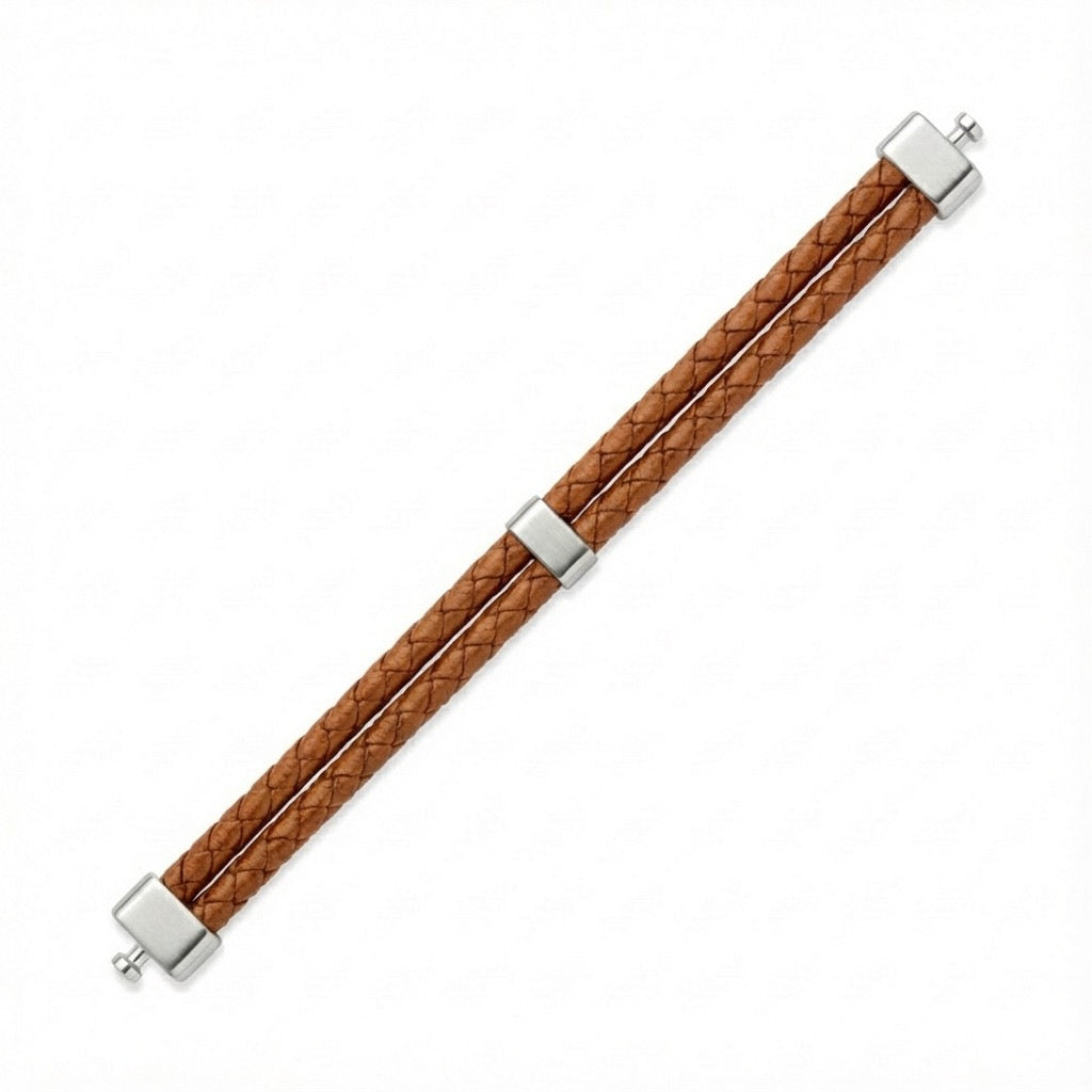 Dual Italian Weaved Calf Bracelet (Pastel Colours)