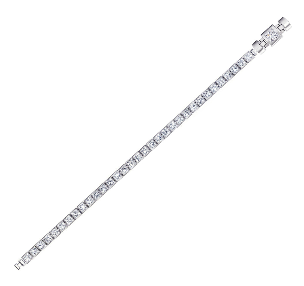Jubilee 1 carat Princess Cut Diamond with 3mm Eternity Diamond Bracelet in 18 carat White Gold