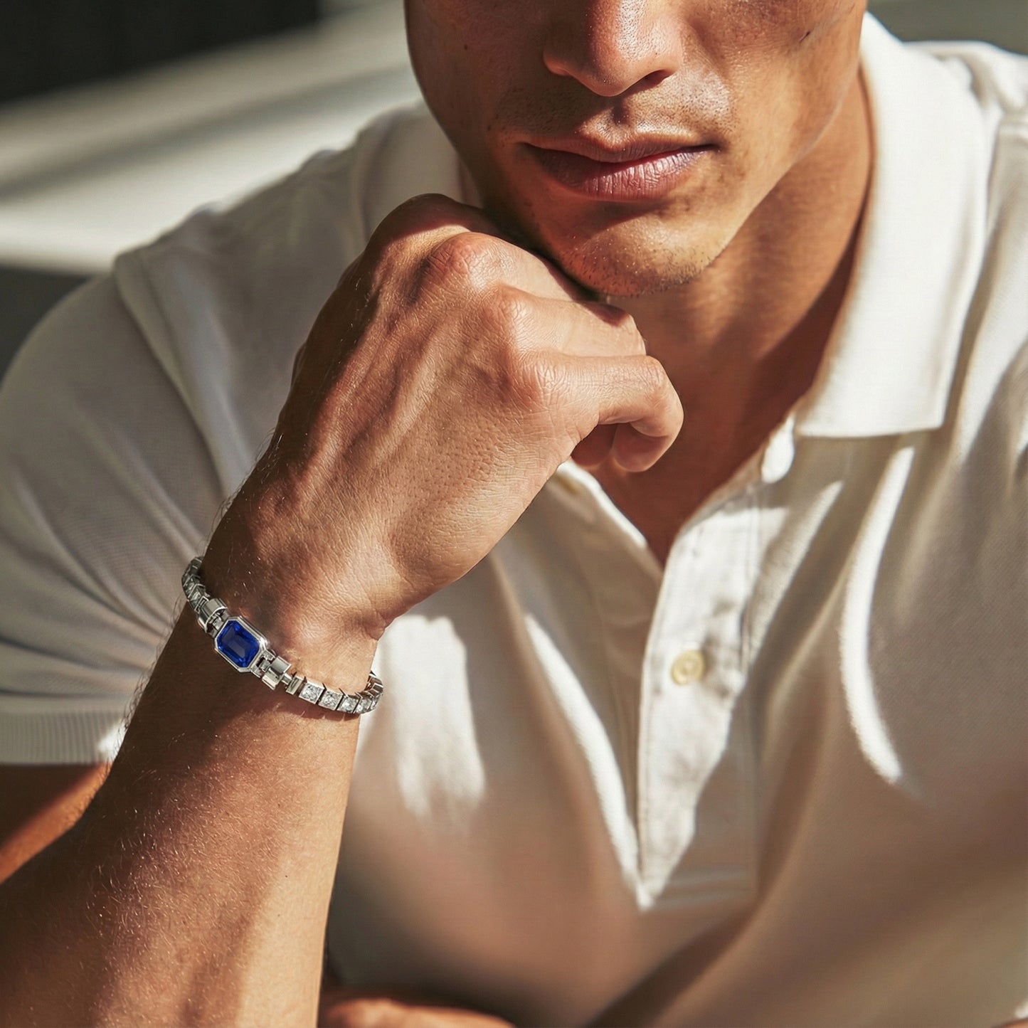 Jubilee 1.6 carat Emerald Cut Diamond with 3mm Eternity Diamond Bracelet in 18 carat White Gold