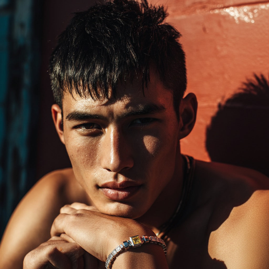 Jubilee 1 carat Princess Cut Diamond with 3mm Eternity Diamond Bracelet in 18 carat White Gold