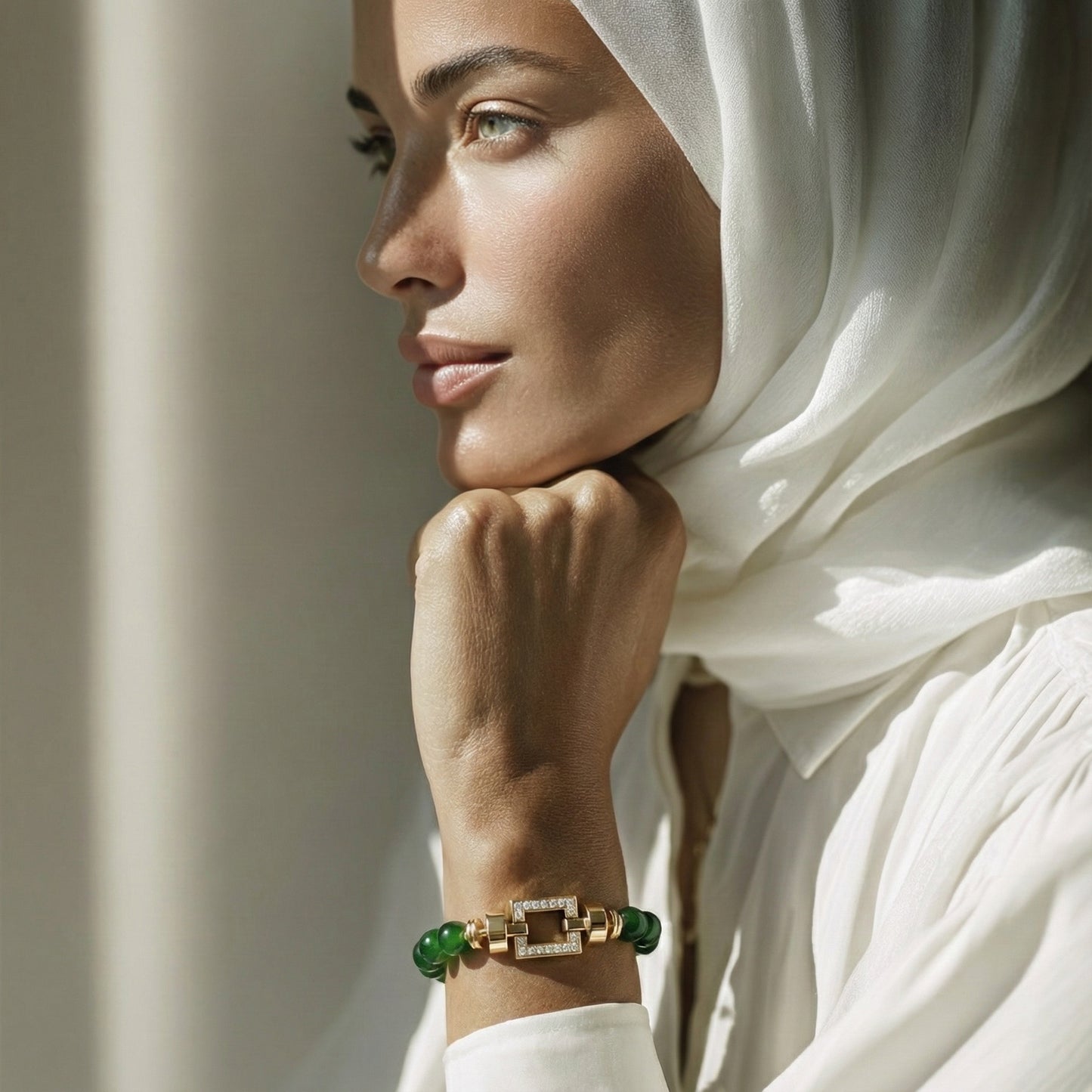 オーパス パヴェ 18 カラット 6mm ジェムストーン ブレスレット