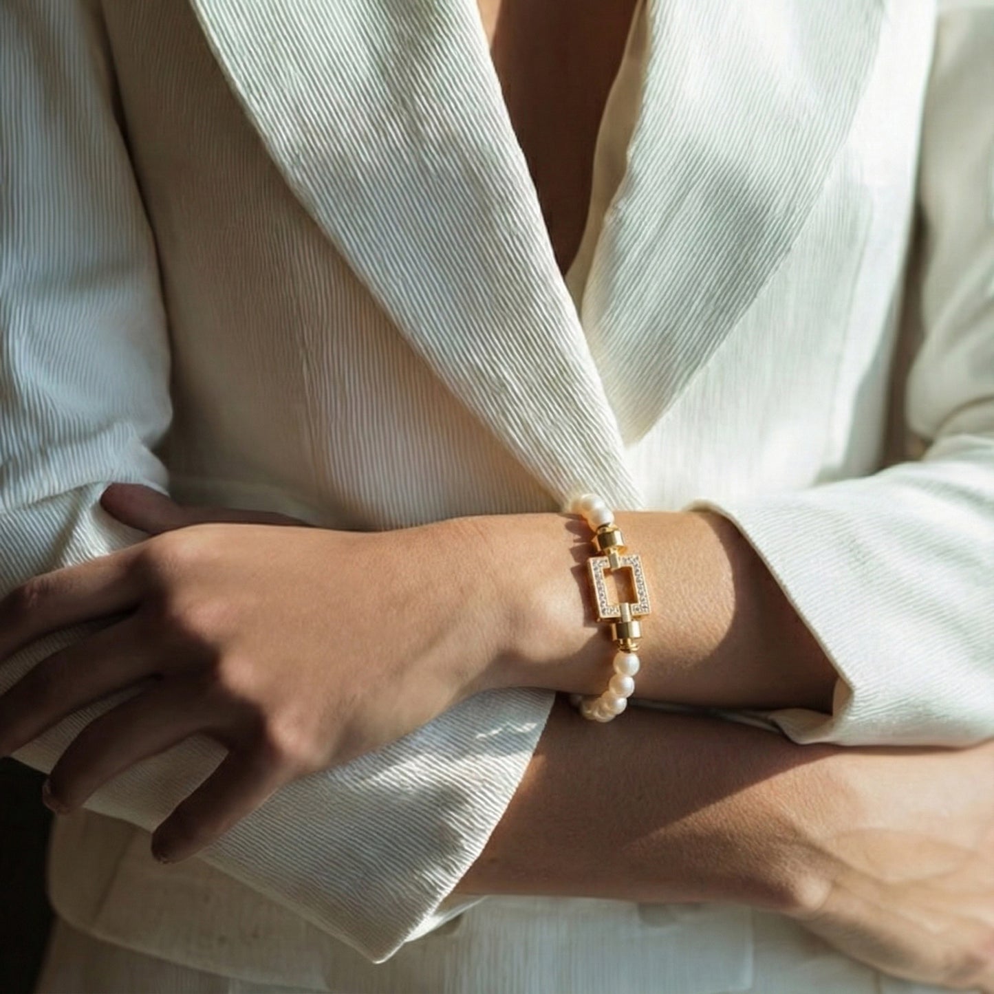 オーパス パヴェ 18 カラット 6mm ジェムストーン ブレスレット