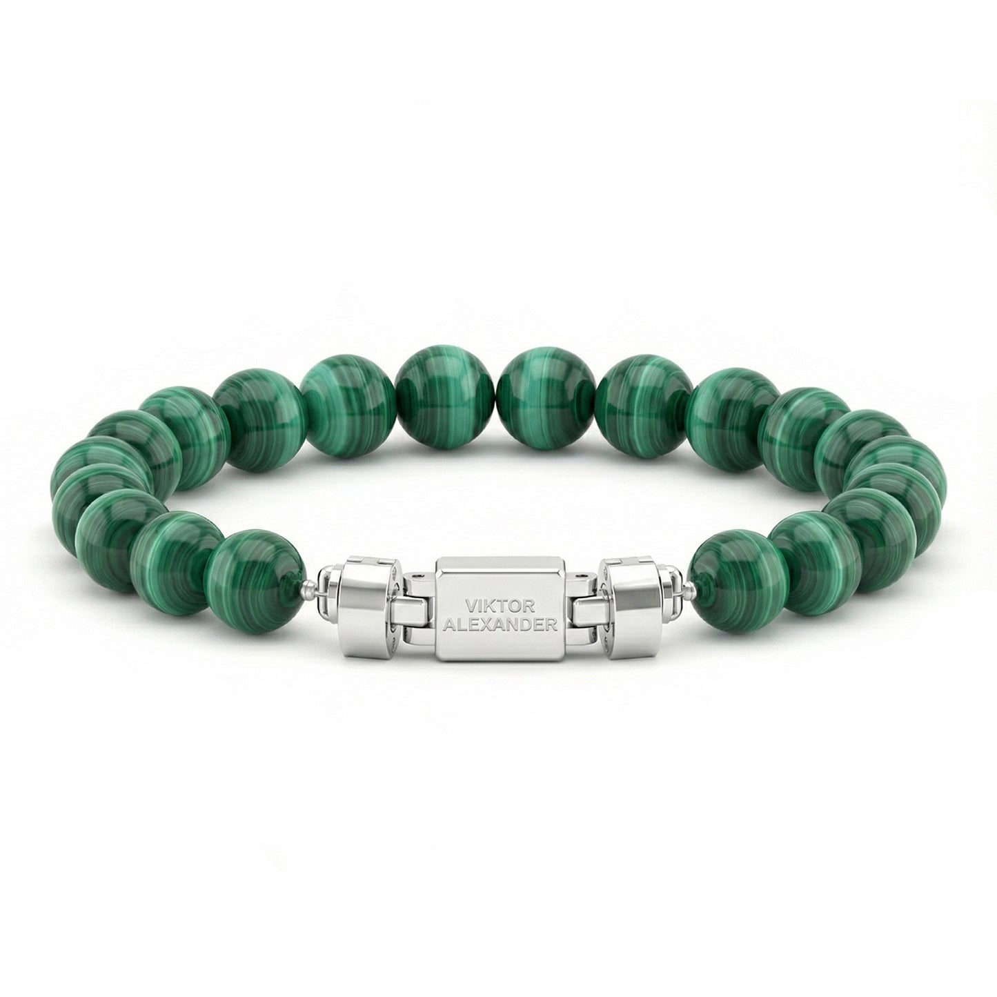 Regalia S 925 Silver with 3 Sizes of Malachite Oroboro Bracelet