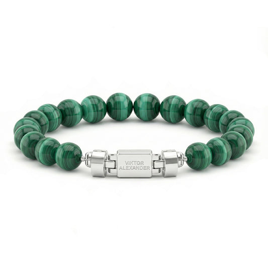 Regalia S 925 Silver with 3 Sizes of Malachite Oroboro Bracelet