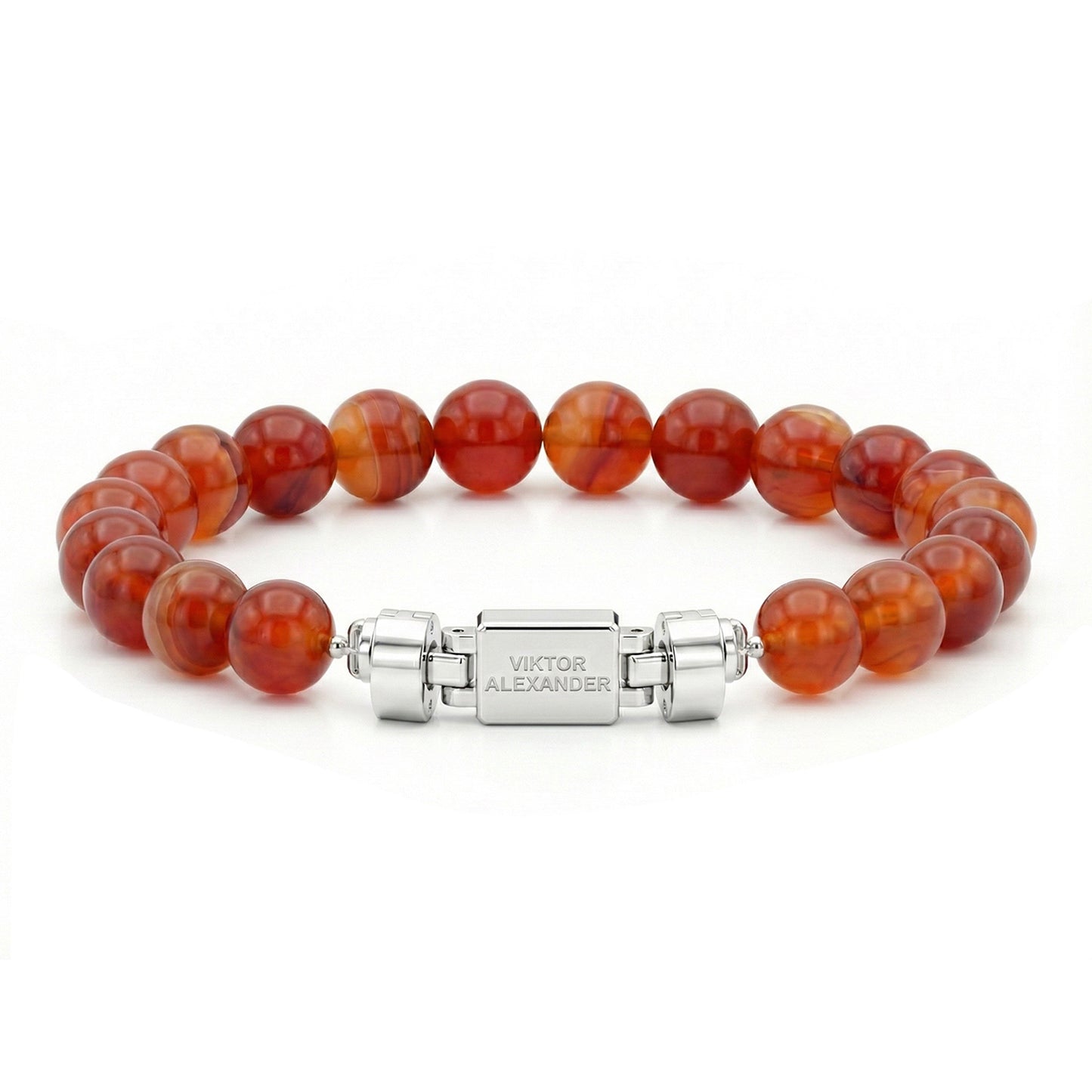 Regalia S 925 Silver with 3 Sizes of Carnelian Oroboro Bracelet