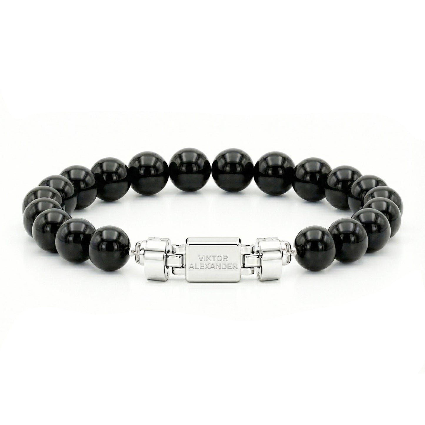 Regalia S 925 Silver with 3 Sizes of Black Tourmaline Oroboro Bracelet