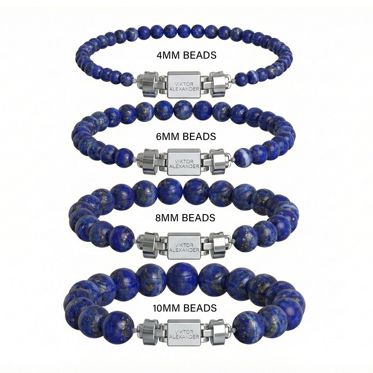 Regalia S 925 Silver with 3 Sizes of Lapis Lazuli Oroboro Bracelet