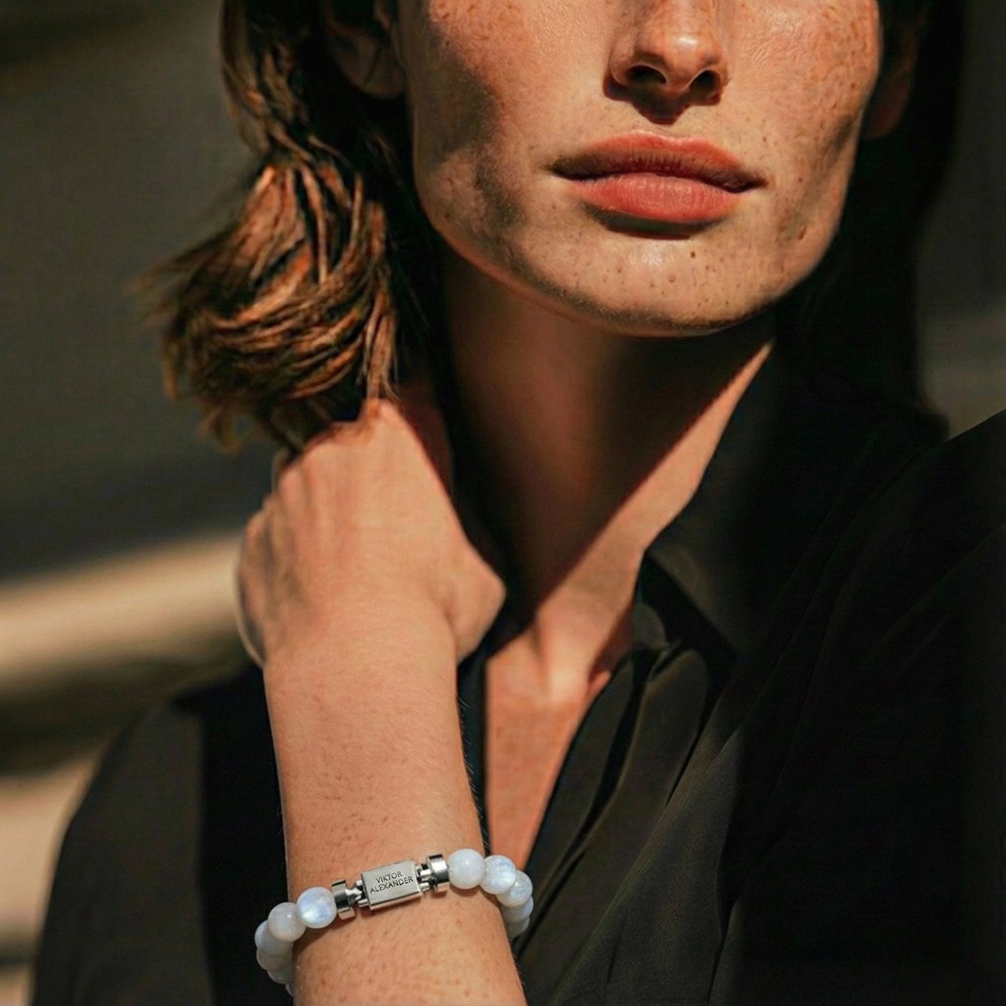 Regalia S 925 Silver with 3 Sizes of Moonstone Oroboro Bracelet