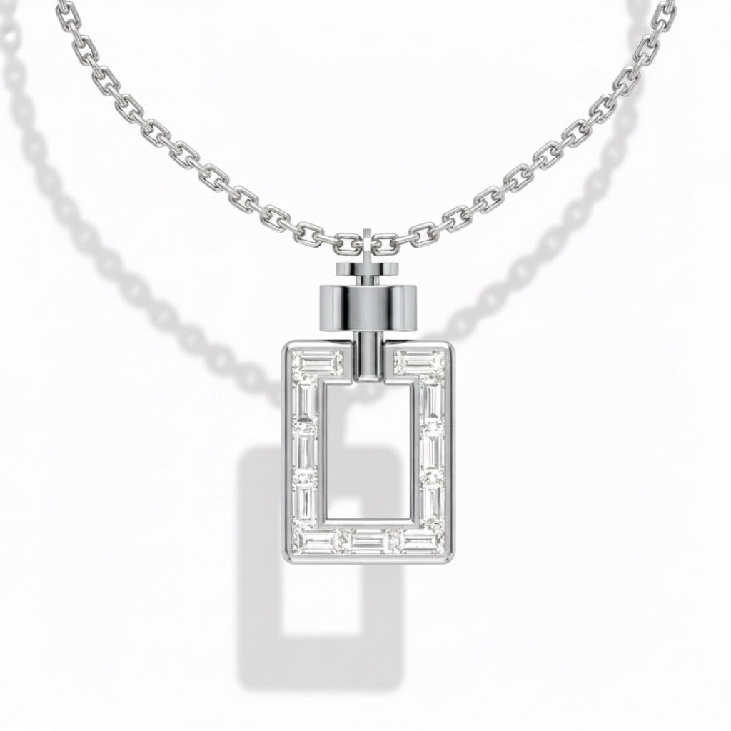 Magnum Opus XL Baguette Diamonds Platinum Pendant & Necklace