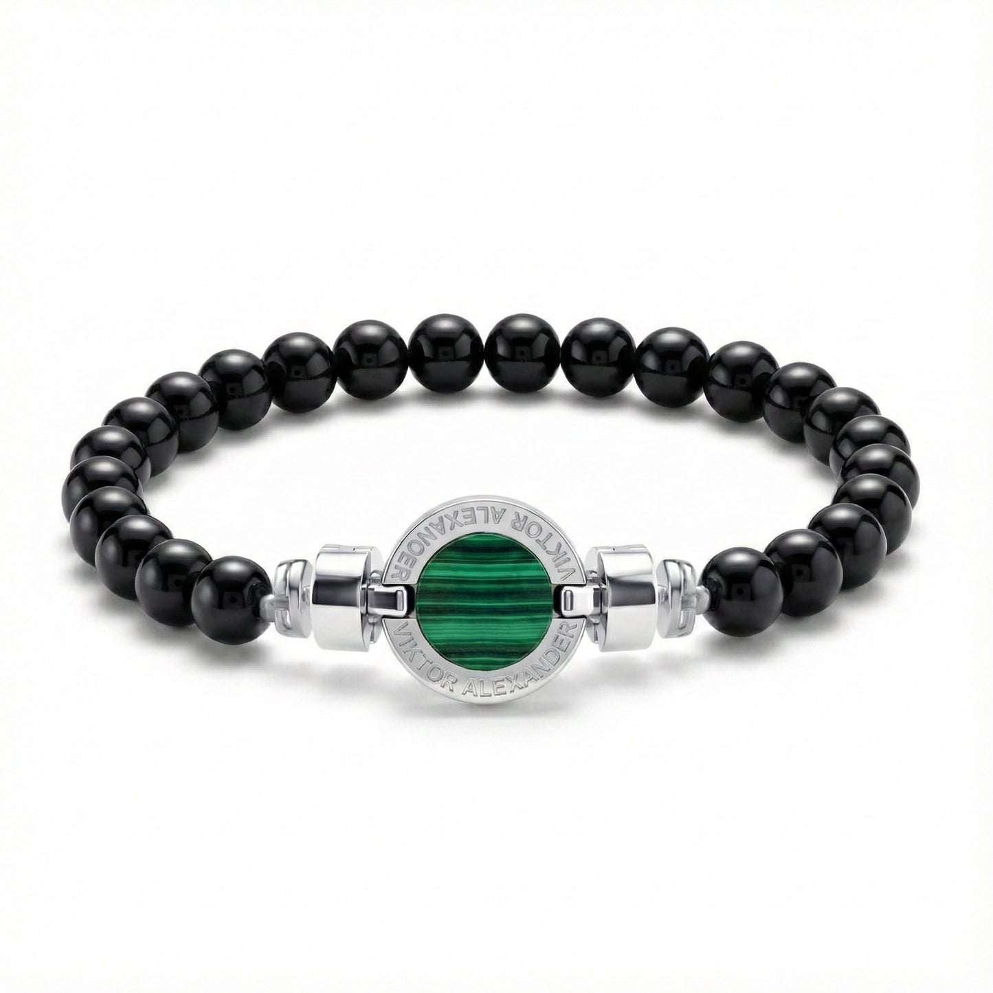 1889 Malachite 925 Silver Gemstone Bracelets