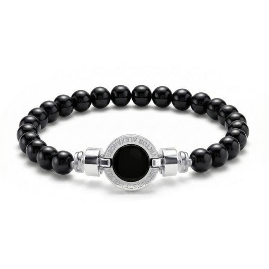 1889 Black Spinel 925 Silver Gemstone Bracelets
