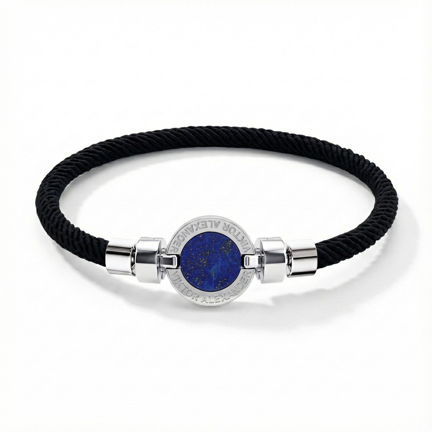 1889 Lapis Lazuli 925 Silver With Italian Nylon Bracelet