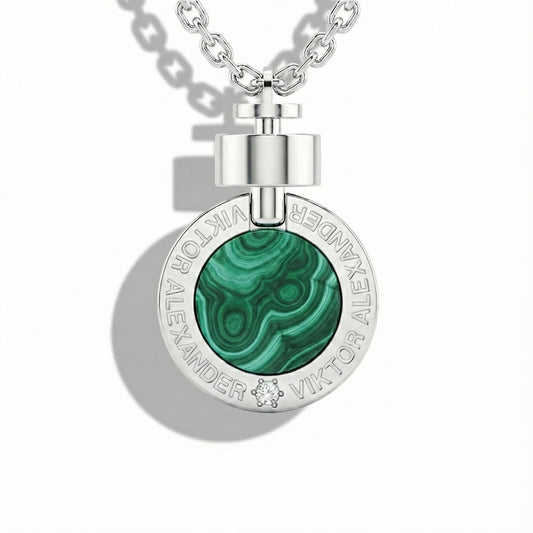 1889 Malachite 925 Silver Necklace