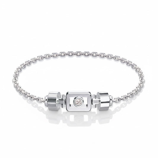 Diamond 925 Silver with Silver Link XOXO Bracelet