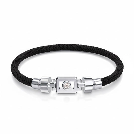 Diamond 925 Silver with Nylon XOXO Bracelet