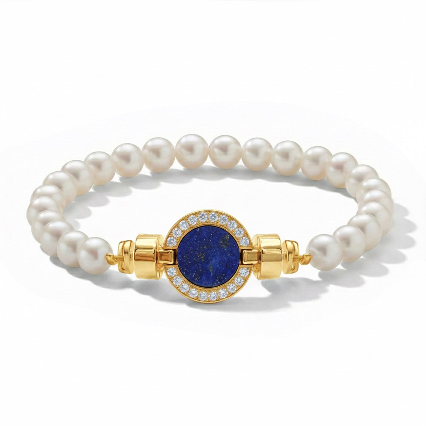 1889 Pave Collection 18-carat Gold Pearl Bracelets