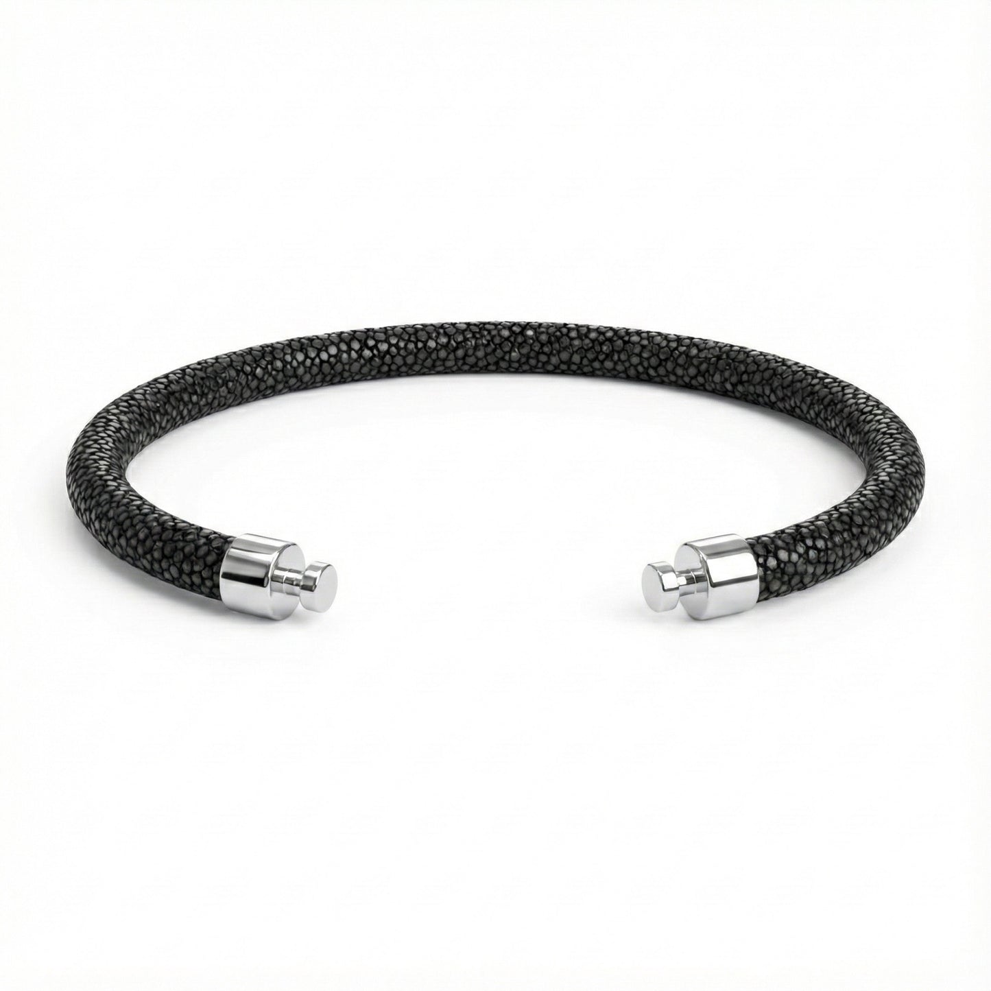 レガリア 4mm ブラック スティングレイ レザーストラップ 925 シルバー リンク