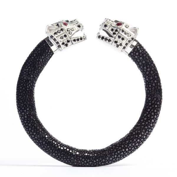 Tigris Geo 925 Black Spinel & Ruby Stingray Bracelet